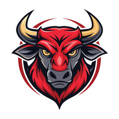 Mad Bull head mascot esport logo. Character for sport and gaming logo concept.