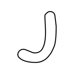 J line icon with white background vector stock illustration