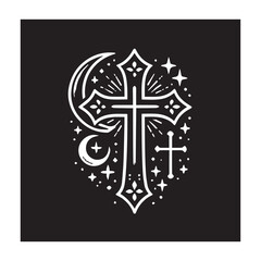 Ornate Christian Cross Design for Spiritual Imagery