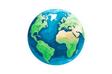 Fototapeta premium Illustration of planet earth on a white isolated background. Image created with AI