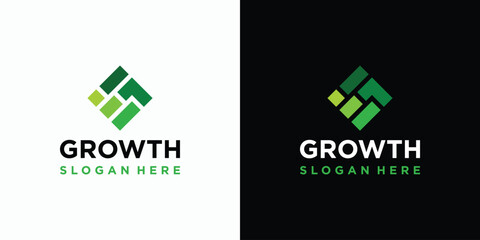 Vector logo design of initial letter G growth graph with modern, simple, clean and abstract style. Icon for business, consulting, financial and personal branding.