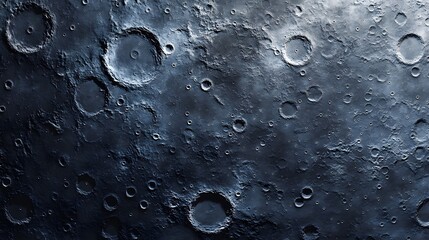 Lunar Surface Cratered Terrain Detailed View