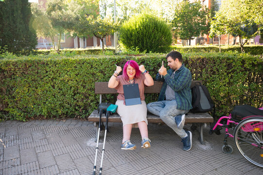 College couple celebrating success, embracing diversity and inclusion
