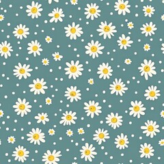 Cheerful Daisies Patterned Background Design