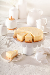 Tasty New york cheesecake made of mascarpone and vanilla.