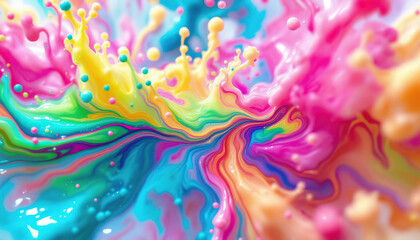 Vibrant Colorful Paint Explosion Abstract Swirls