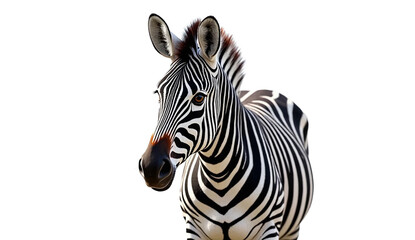 Photo of zebra Isolated on white background. Generate AI