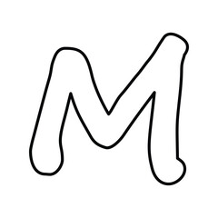 M line icon with white background vector stock illustration