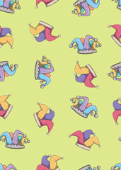 Happy Purim. Israeli jewish traditional holiday. carnival seamless pattern