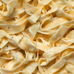 Tileable fettuccine texture with creamy herb-infused sauce, seamless high-resolution Italian food pattern for design, backgrounds, and culinary projects