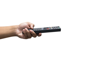 hand holding a remote control