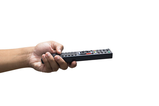 hand holding a remote control