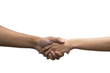 handshake isolated on white background