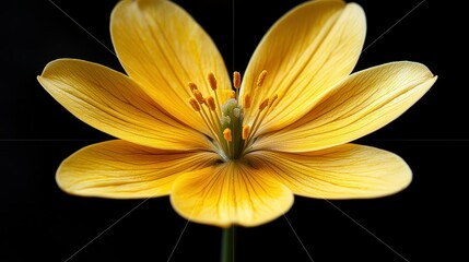 Obraz premium Golden Flower Close-Up: A Stunning Botanical Macro Photograph