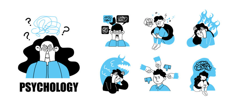 Children mental health concept vector illustration 