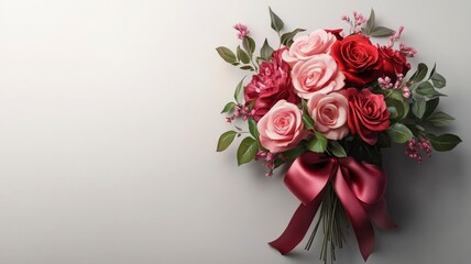 Heartfelt valentine's day bouquet red & pink roses for romantic home decor