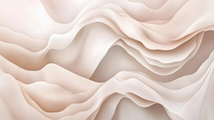 Obraz premium Abstract Beige Waves Smooth Flowing Fabric Texture