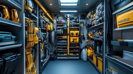 Fototapeta premium A neatly organized interior of a 