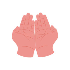 Praying Hand Gesture Icon, Vector illustration