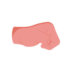 Left Side Fist Hand Gesture Icon, Vector illustration