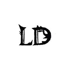 LD monogram logo design letter text name symbol monochrome logotype alphabet character simple logo