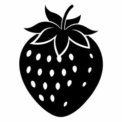 Black Strawberry Shape Vector Illustration