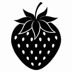 Black Strawberry Shape Vector Illustration