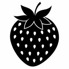 Black Strawberry Shape Vector Illustration
