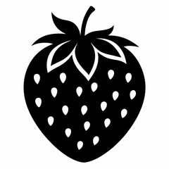 Black Strawberry Shape Vector Illustration