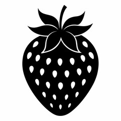 Black Strawberry Shape Vector Illustration