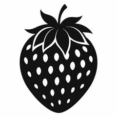 Black Strawberry Shape Vector Illustration