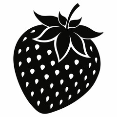 Black Strawberry Shape Vector Illustration