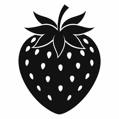 Black Strawberry Shape Vector Illustration
