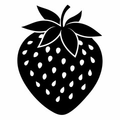 Black Strawberry Shape Vector Illustration