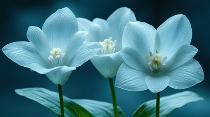 Fototapeta premium Serene Blue Flowers: A Symphony of Pastel Hues