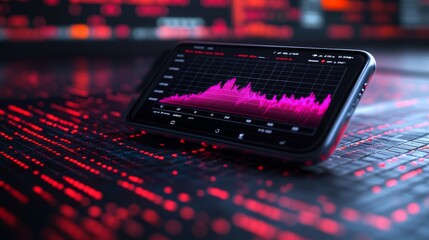 Fintech startup showcases stock trading app with commission-free trading on a smartphone at night