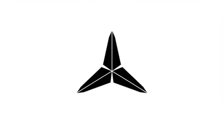 Fototapeta premium Abstract geometric triangular shape with three symmetrical points on white background