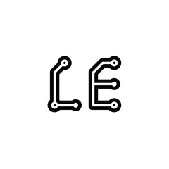 LE monogram logo design letter text name symbol monochrome logotype alphabet character simple logo