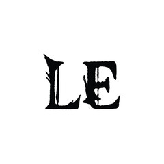 LE monogram logo design letter text name symbol monochrome logotype alphabet character simple logo