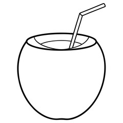 Coconut Drink Line Art