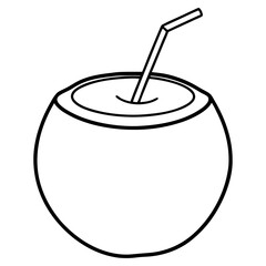 Coconut Drink Line Art