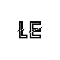 LE monogram logo design letter text name symbol monochrome logotype alphabet character simple logo