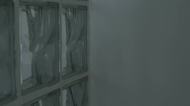 light and retro soviet glass blocks wall 