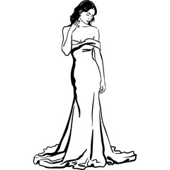 Girl in a Long Evening Gown