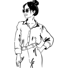 Girl in a Shirt and Pants