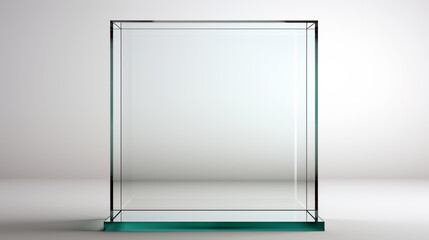 A clear glass box with no contents