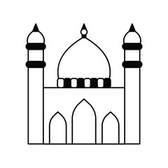 mosque glyph outline icon with white background vector stock illustration