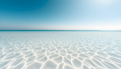 Fototapeta premium The Serenity of Shallow Azure Waters: A Tranquil Beach Scene
