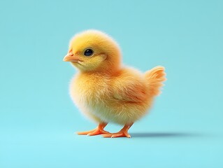 Obraz premium Chicken on a blue background