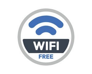 WiFi Free Sign, High-Quality Vector Image for Indicating Complimentary Internet Access, Distinctive Design